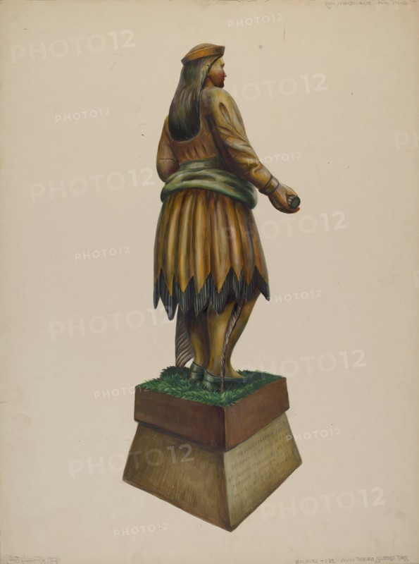 Cigar Store Indian, c. 1937. Creator: Walter Hochstrasser.