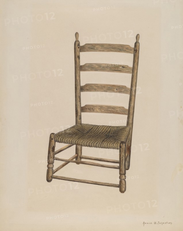 Ladder Back Chair, 1938. Creator: Annie B Johnston.
