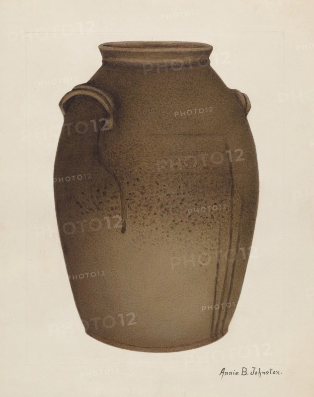 Stoneware Jar, c. 1937. Creator: Annie B Johnston.