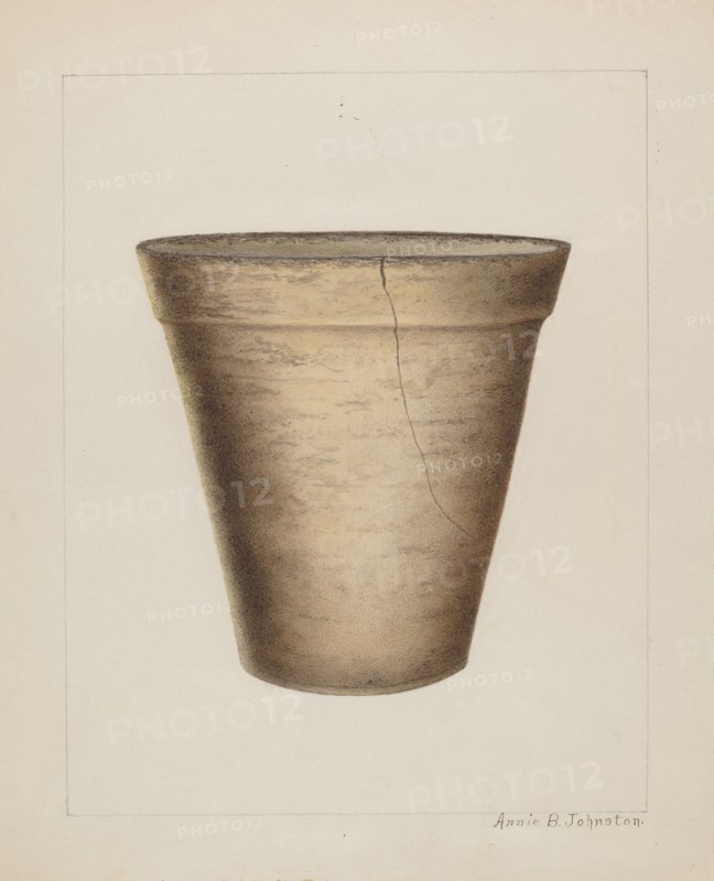 Pottery Flower Pot, c. 1937. Creator: Annie B Johnston.