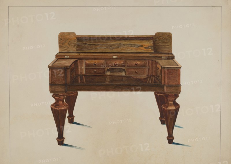 Melodeon Converted into Desk, c. 1937. Creator: Magnus S. Fossum.