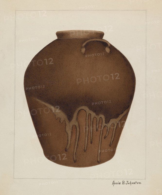 Stoneware Jar, c. 1937. Creator: Annie B Johnston.