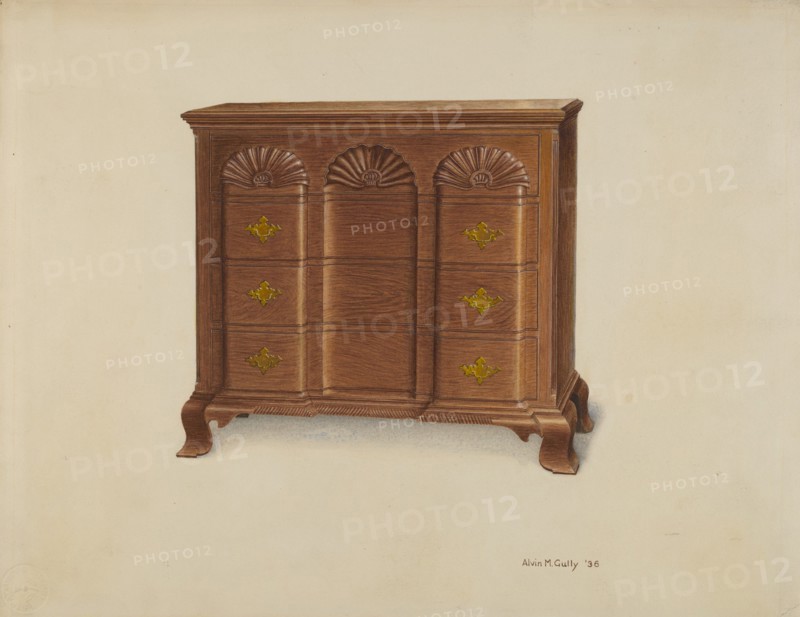 Block Front Chest of Drawers, 1936. Creator: Alvin M Gully.