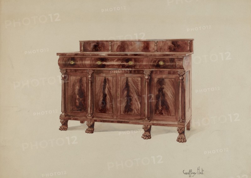 Sideboard, Mahogany, 1937. Creator: Geoffrey Holt.