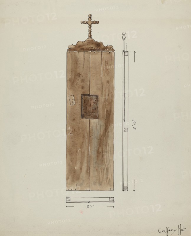 Side of Original Confessional, c. 1936. Creator: Geoffrey Holt.