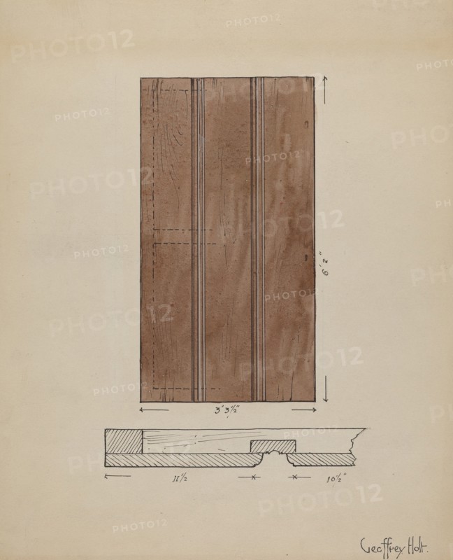 Original Inside Door to Sacristy, c. 1936. Creator: Geoffrey Holt.