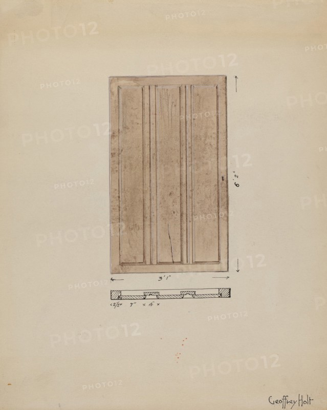 One of Original Inside Doors to Sacristy, c. 1936. Creator: Geoffrey Holt.