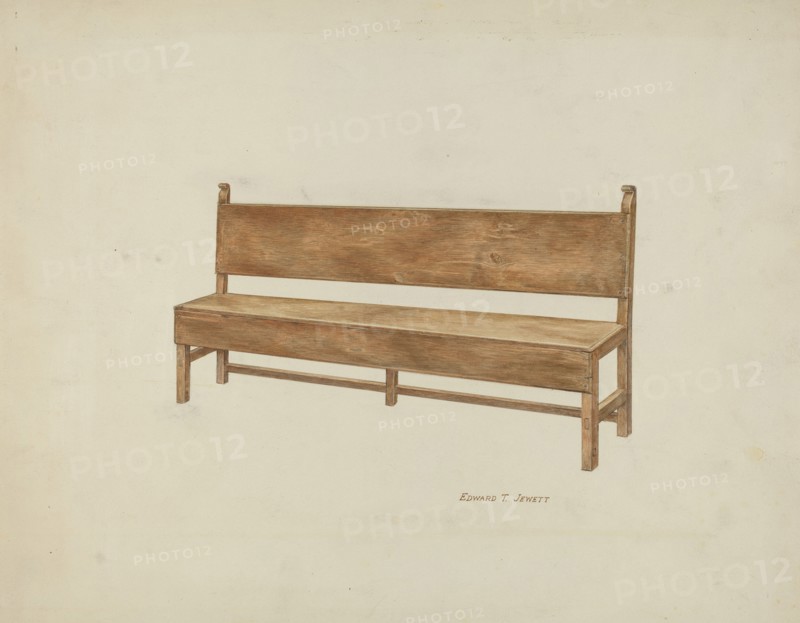 Mission Bench, c. 1936. Creator: Edward Jewett.