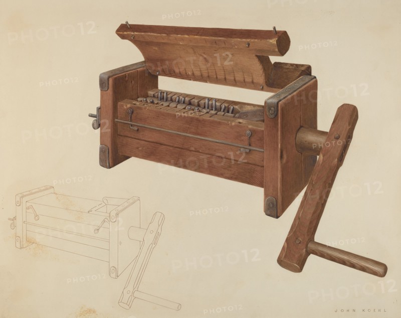 Sausage Grinder, c. 1938. Creator:  John Koehl.
