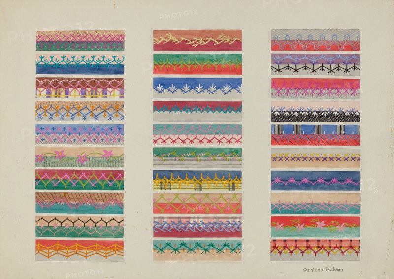 Feather Stitching, c. 1937. Creator: Gordena Jackson.