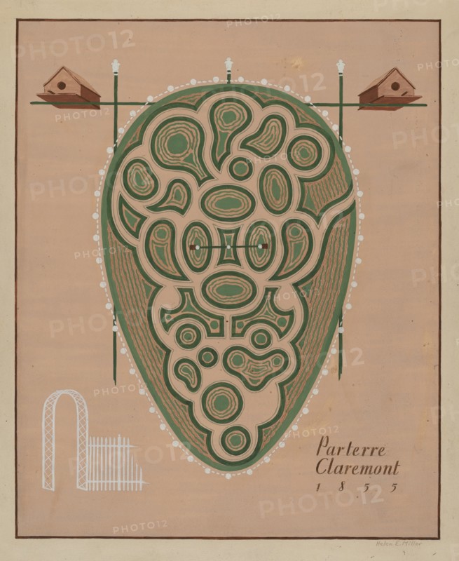 Parterre Claremont, c. 1936. Creator: Helen Miller.