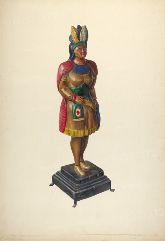 Cigar Store Indian, c. 1937. Creator: Walter Hochstrasser.