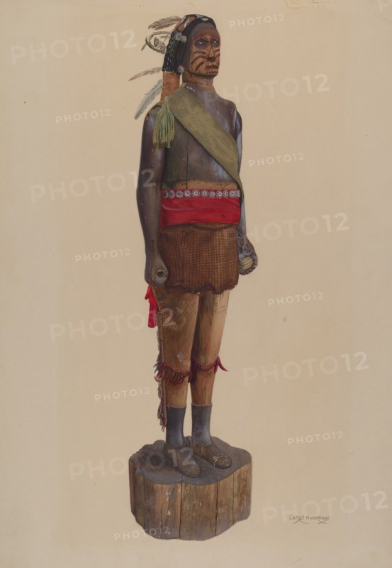 Cigar Store Indian, c. 1937. Creator: Chris Makrenos.