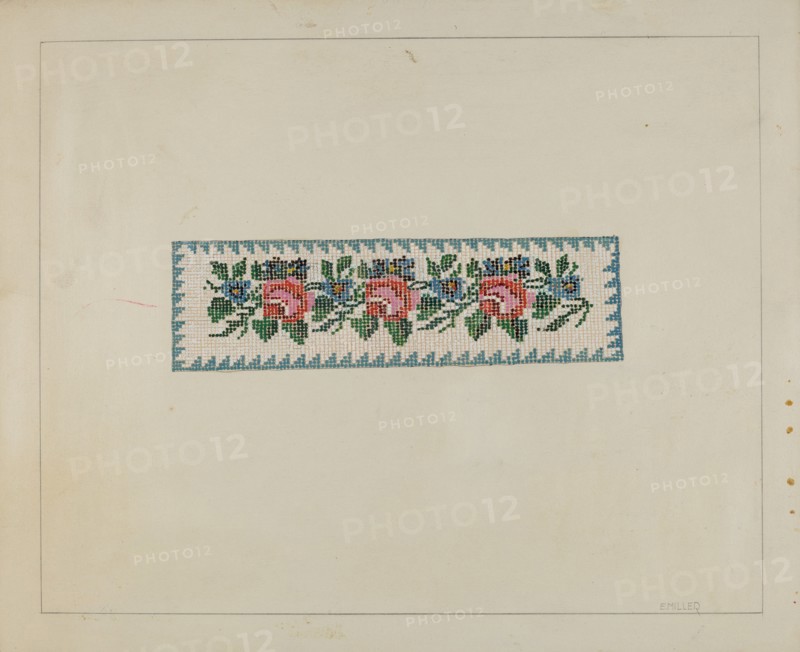 Beadwork Book Marker, c. 1937. Creator: Edith Miller.