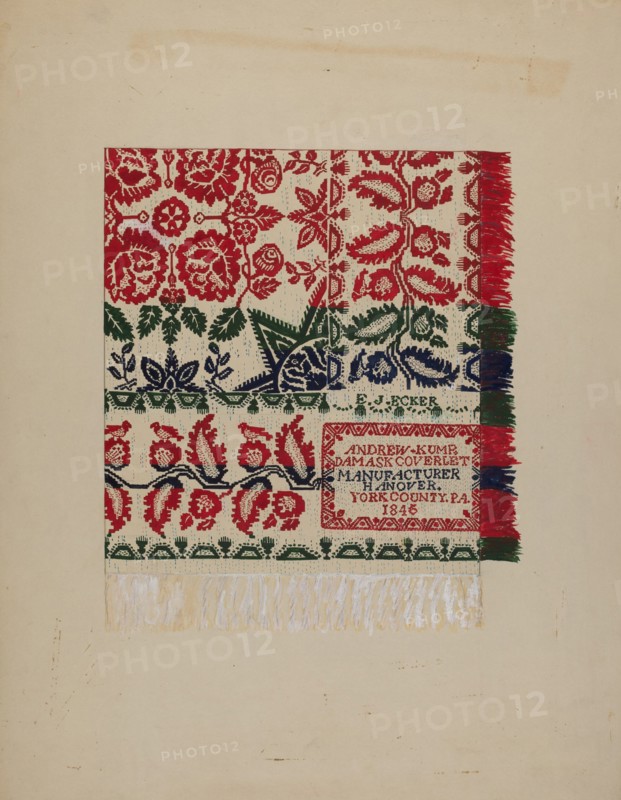 Damask Coverlet, c. 1938. Creator: Katherine Hastings.
