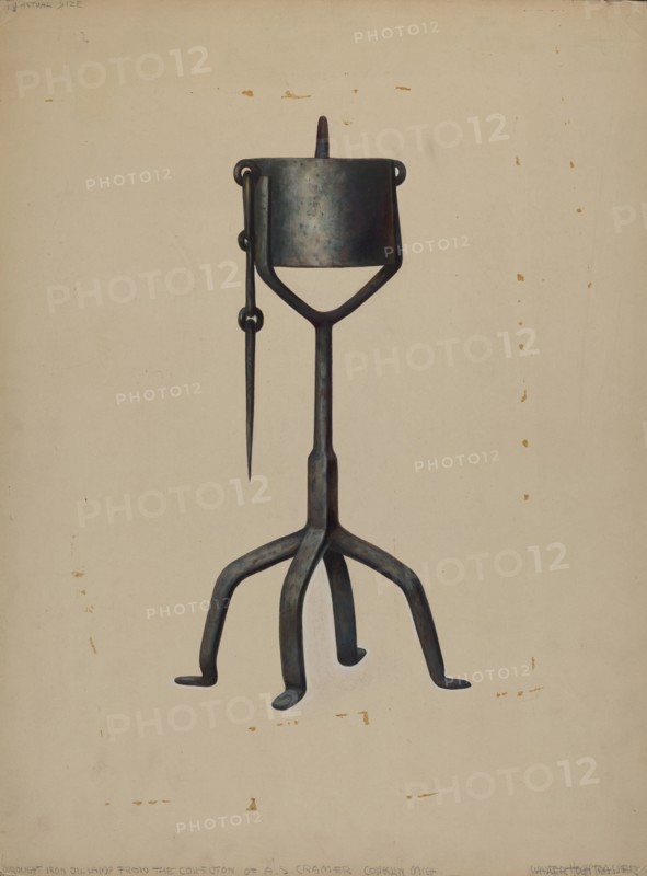 Oil Lamp, c. 1938. Creator: Walter Hochstrasser.
