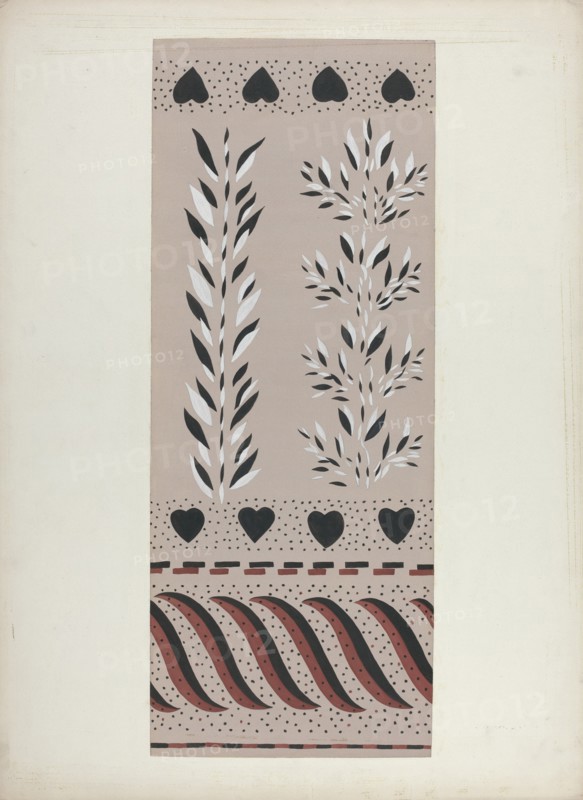 Wall Decoration Below Chair Rail, c. 1940. Creator: Alvin M Gully.