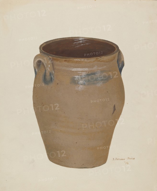 Two Handled Preserve Crock, 1936. Creator: Jerome Hoxie.
