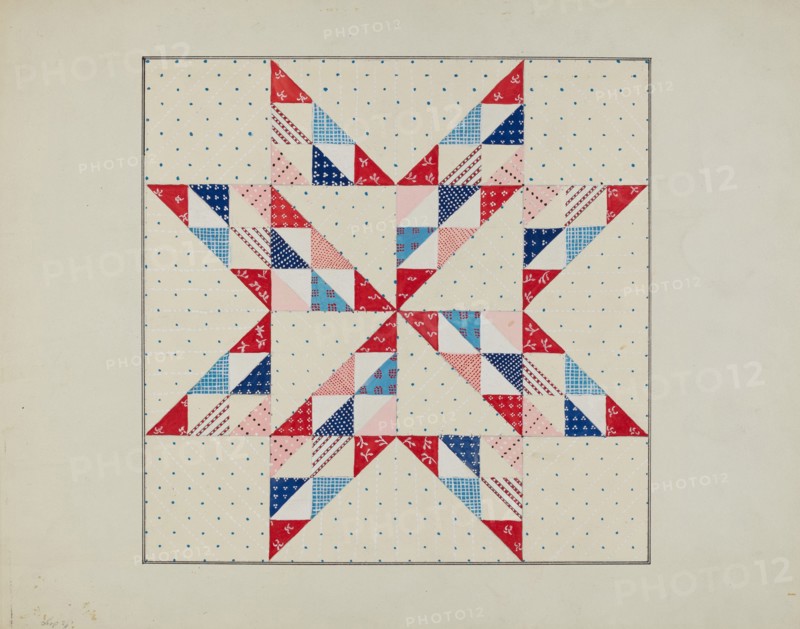 Quilt - "Eastern Star", c. 1940. Creator: Margaret Linsley.