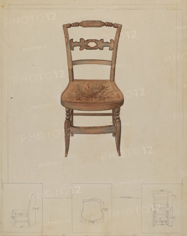Rush Bottom Chair, 1935/1942. Creator: Samuel O. Klein.