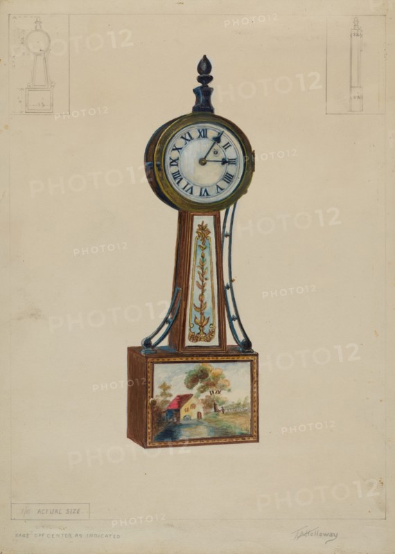 Wall Clock, c. 1936. Creator: Thomas Holloway.