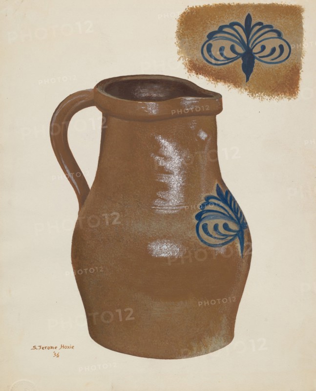 Stoneware Pitcher, 1936. Creator: Jerome Hoxie.