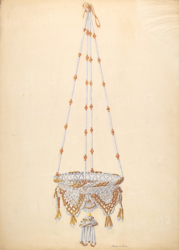 Beadwork Hanging Basket, c. 1937. Creator: Frank Gray.