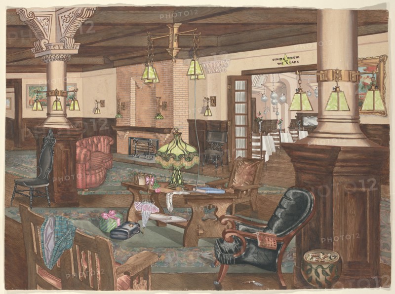Hollywood Hotel Lobby, 1902, c. 1946. Creator: Perkins Harnly.