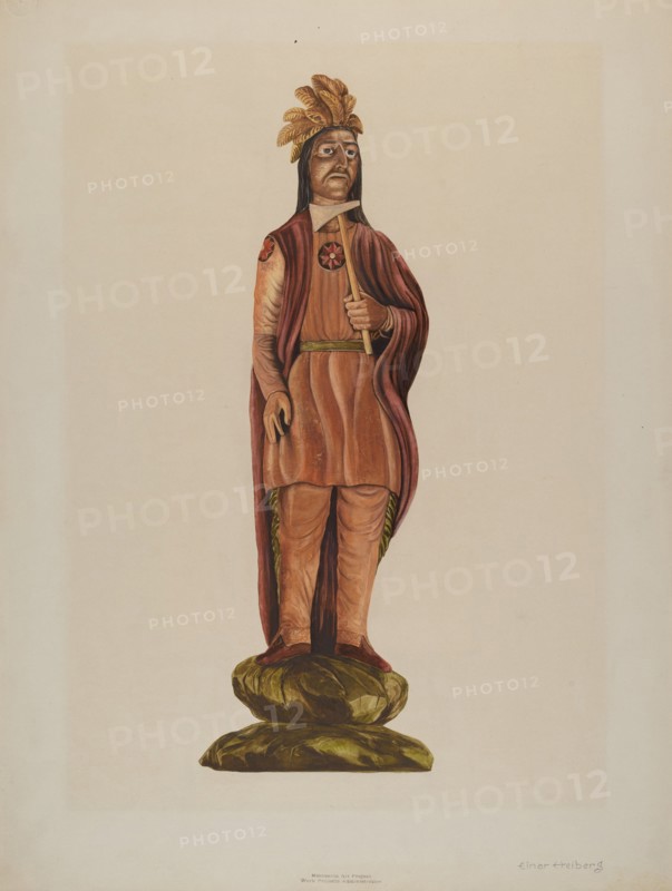 Cigar Store Indian, c. 1937. Creator: Einar Heiberg.