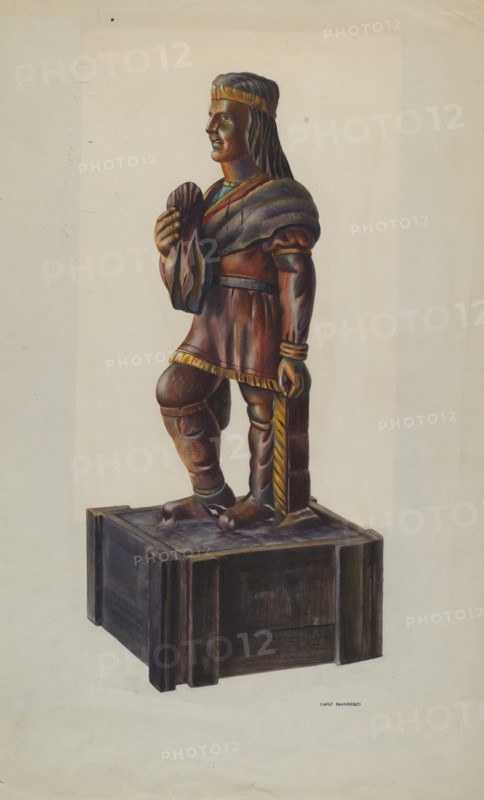 Cigar Store Indian, c. 1941. Creator: Chris Makrenos.