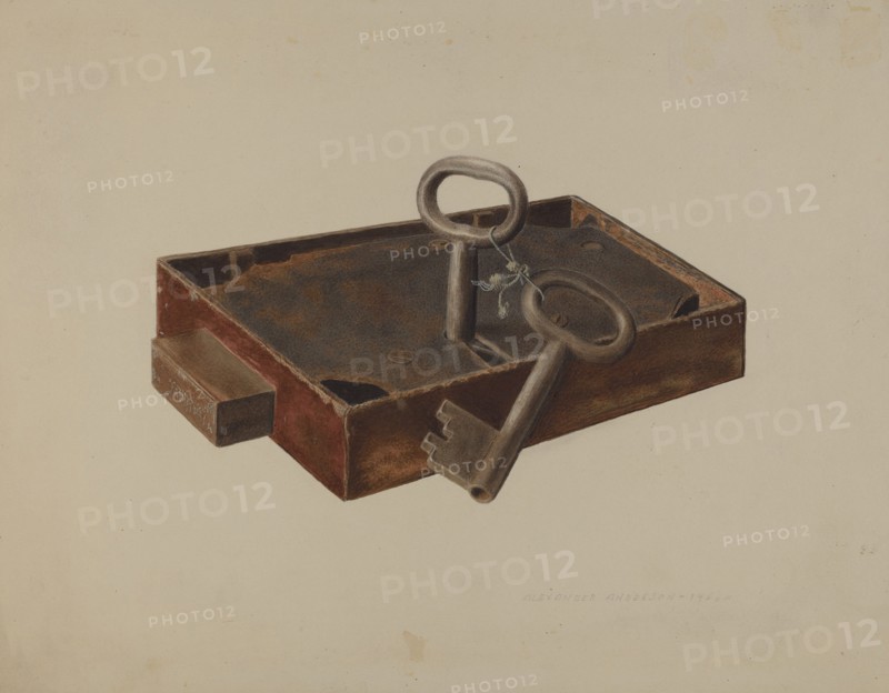 Bar Lock and Keys, 1940. Creator: Alexander Anderson.