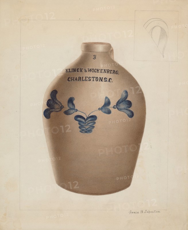 Stoneware Jug, c. 1937. Creator: Annie B Johnston.