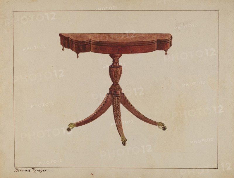 Table (Pedestal), c. 1937. Creator: Bernard Krieger.