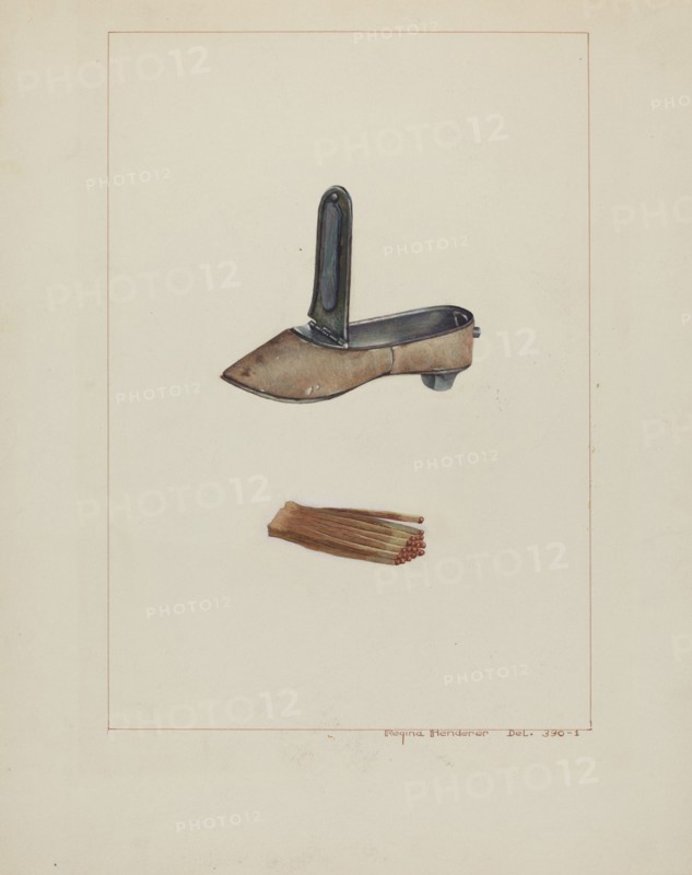 Slipper Match Box, c. 1938. Creator: Regina Henderer.