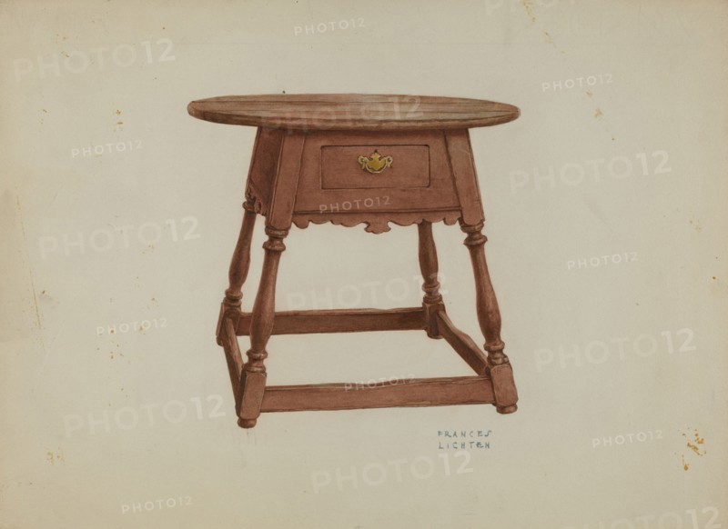 Pa. German Table, c. 1938. Creator: Frances Lichten.