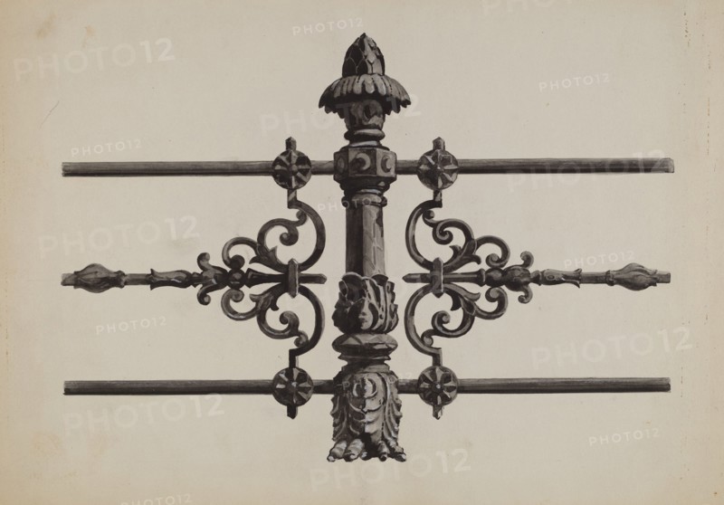 Iron Fence, c. 1936. Creator: Florence Huston.