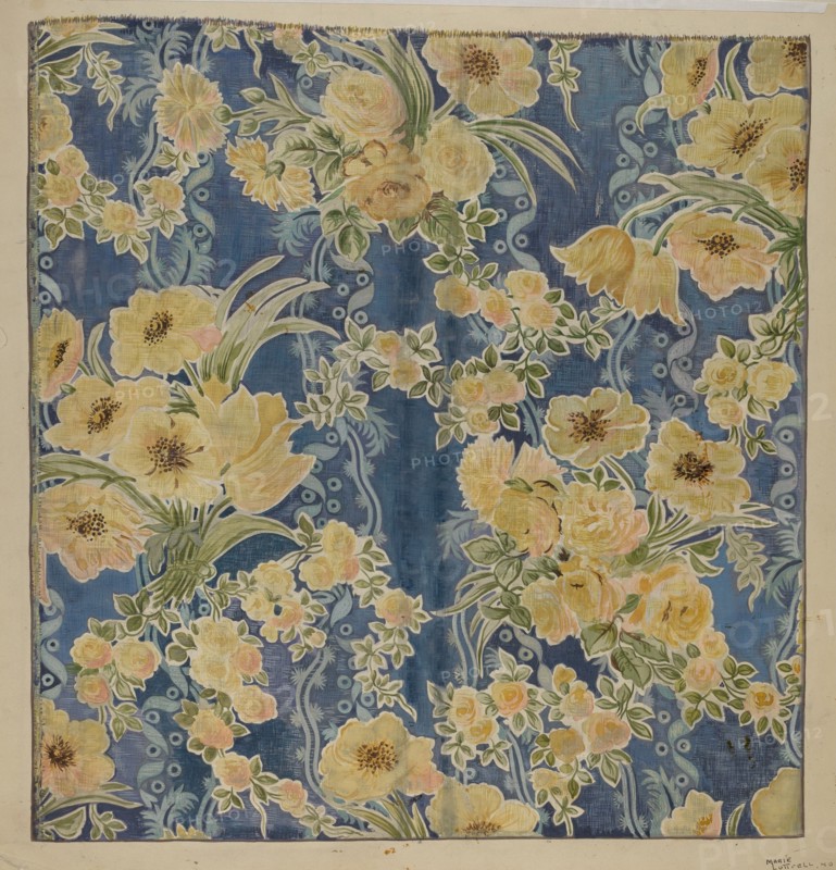 Printed Textile, 1940. Creator: Marie Lutrell.
