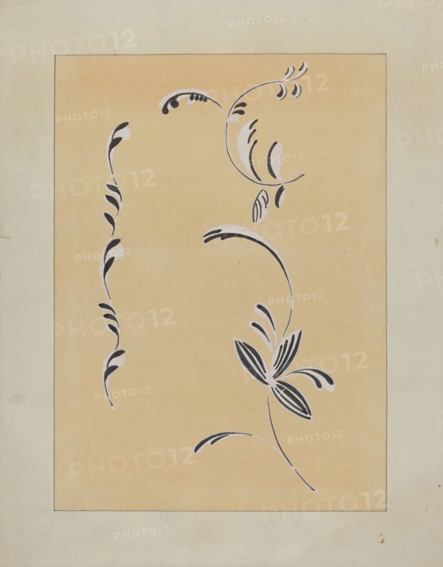 Stencilled Wall Decoration, c. 1936. Creator: Ray Holden.