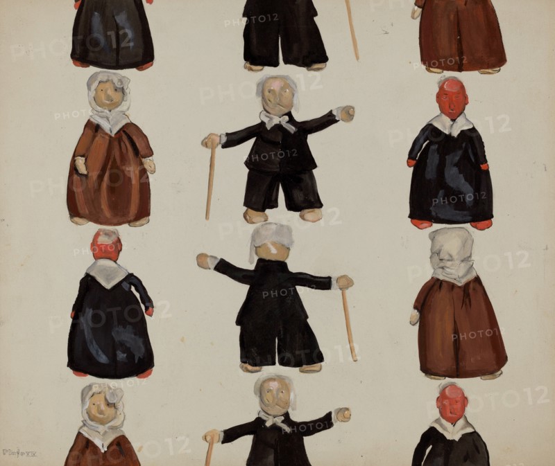 Plate of Dolls, c. 1936. Creator: Jane Iverson.