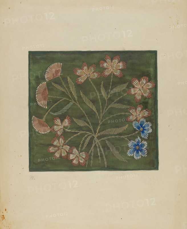 Embroidered Coverlet, c. 1936. Creator: Jules Lefevere.