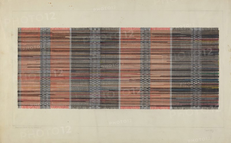Woven Rag Carpet, c. 1937. Creator: Frank J Mace.