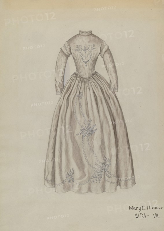 Wedding Dress, c. 1939. Creator: Mary E Humes.