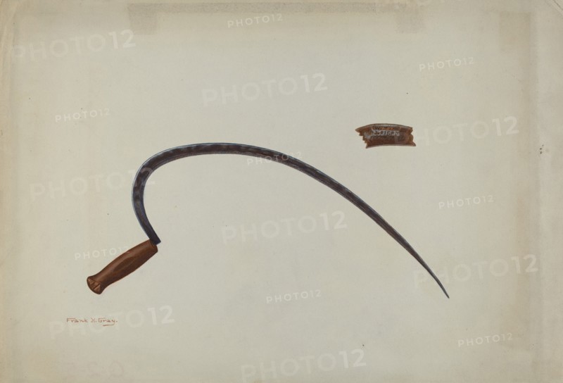 Wrought Iron Sickle, c. 1940. Creator: Frank Gray.