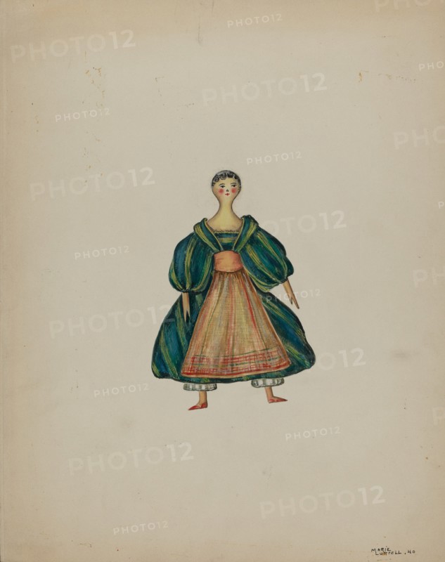 Old American Wooden Doll, 1940. Creator: Marie Lutrell.