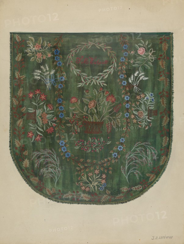 Embroidered Coverlet, c. 1936. Creator: Jules Lefevere.