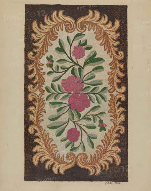 Hooked Rug, c. 1936. Creator: Jules Lefevere.