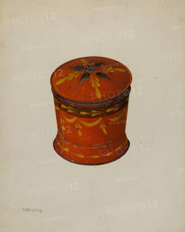 Toleware Sugar Bowl, c. 1940. Creator: Charles Henning.