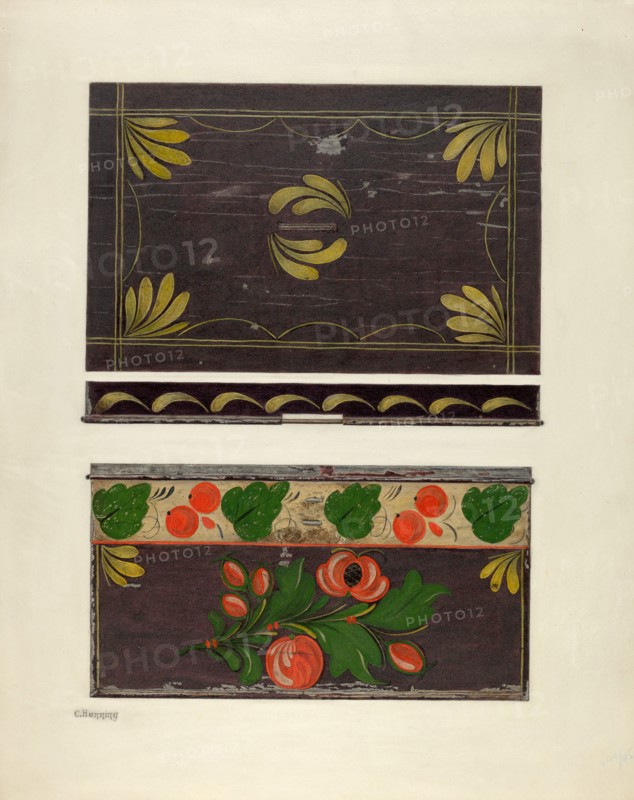 Toleware Document Box, c. 1942. Creator: Charles Henning.