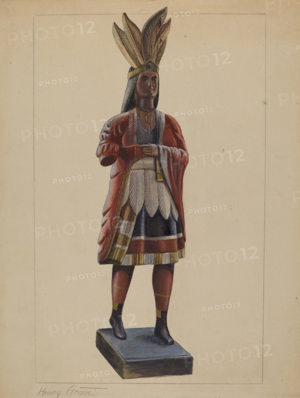 Cigar Store Indian, c. 1936. Creator: Henry Granet.