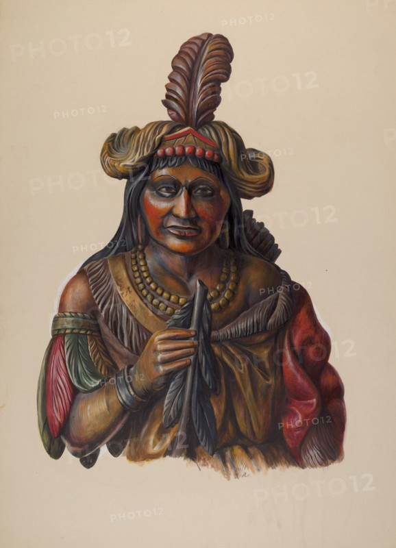 Cigar Store Indian, c. 1937. Creator: Walter Hochstrasser.
